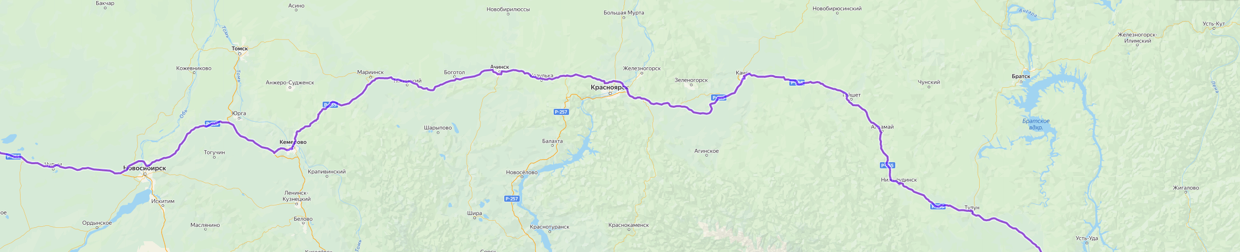 Доставка грузов из Гаспры - карта транспортной логистики